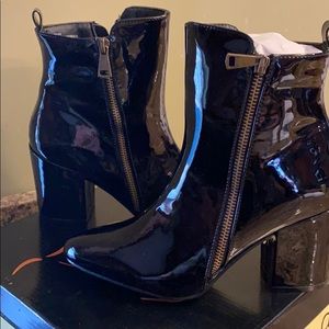 Women’s Black Patten Leather Boots